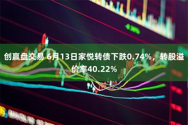 创赢盘交易 6月13日家悦转债下跌0.74%，转股溢价率40.22%